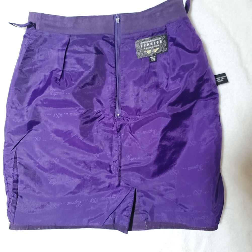 Vintage Express Purple Suede Skirt - Picture 11 of 12